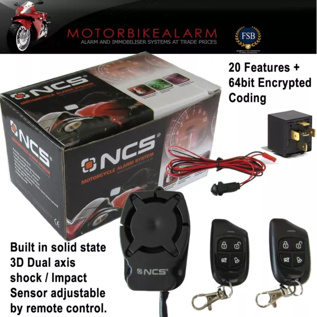 NCS C2 SIMPLE Motorbike Bike Motorcycle Alarm Immobiliser With