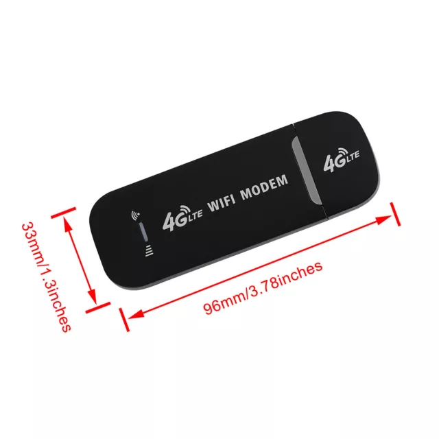Unlocked 4G LTE Modem Wireless Router USB Dongle Mobile Broadband WIFI Black AUS 3