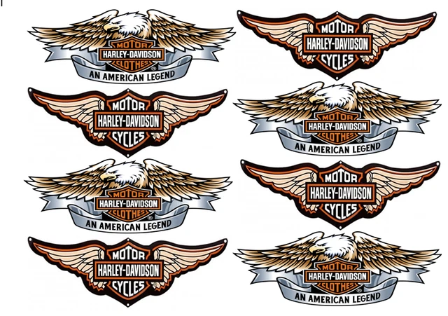 EDIBLE HARLEY DAVIDSON Logo's Edible Icing Sheet Birthday Cake Toppers