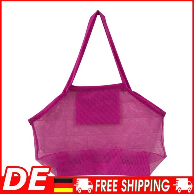 Große Mesh Strandtasche (4er-Set) – Kinderspielzeug & Muschel-Sammeltasche, Faltbar & Mit Verstellbarem Gurt