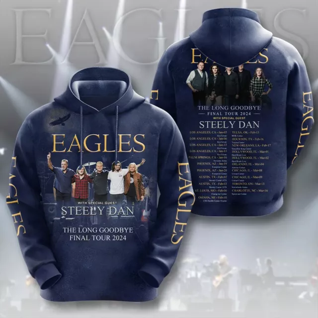 The Eagles The Long Goodbye Final Tour 2024 3D All Over Print T-shirt Hoodie