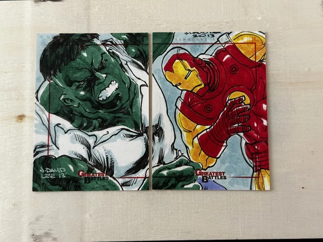 Marvel Greatest Battles 1:1 Dual Sketch IRON MAN vs HULK