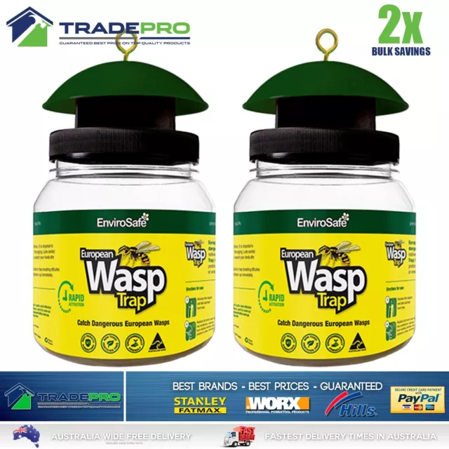 2x Wasp Trap EnviroSafe® Ultimate with Bait Safe & Easy European Wasps Kill