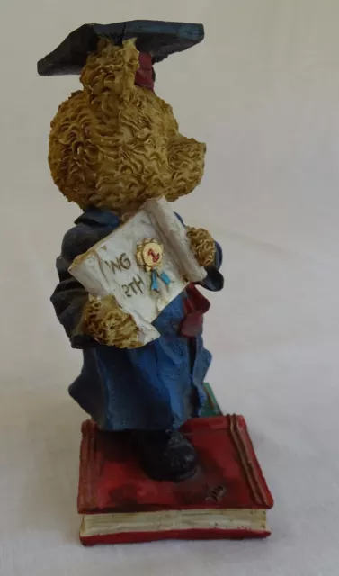 GRADUATION BEAR "GOING FORTH" in CAP & GOWN on BOOKS 5 1/2" High 2