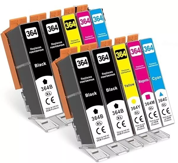 10 Cartucce HP 364XL Compatibili HP 5380 6380 5460 8550 5324 Photosmart Deskjet