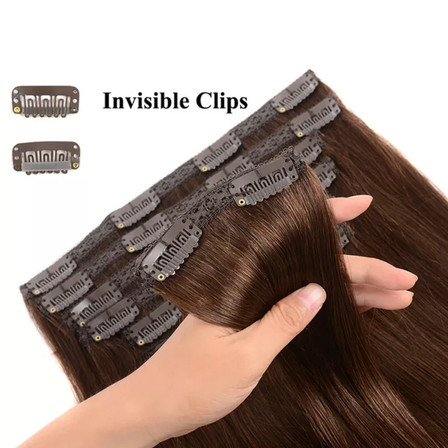 De Remy Extensiones Pelo con Pinza Máquina Hecho 100% Humano Real 7Pcs / Set "