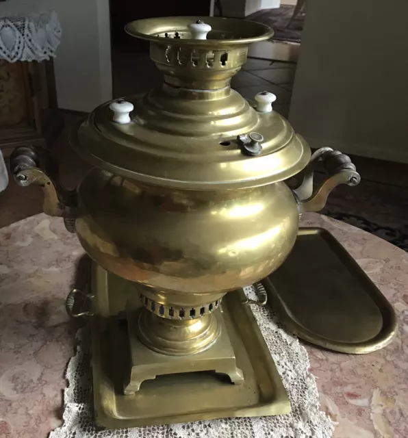 Antique Late19th Century Imperial Russian Brass Samovar 18" Hight by Batashev 2