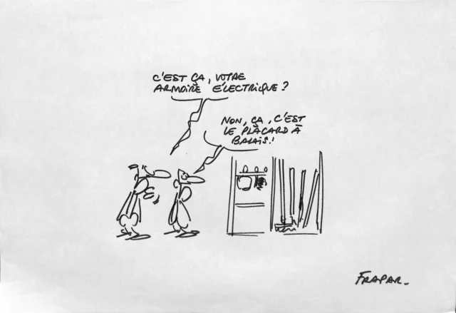 [ Humor - Pisa- ] François Frapar: el Armario, Dibujo Original Firmado 2