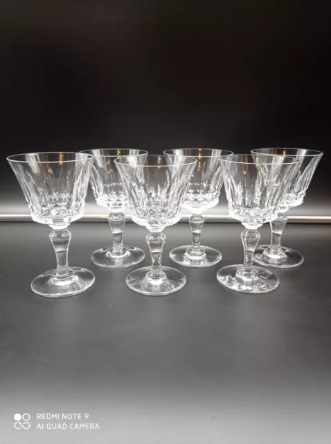6 verres à vin Blanc en Cristal de BACCARAT Modèle PICCADILLY ,H 13 cm .