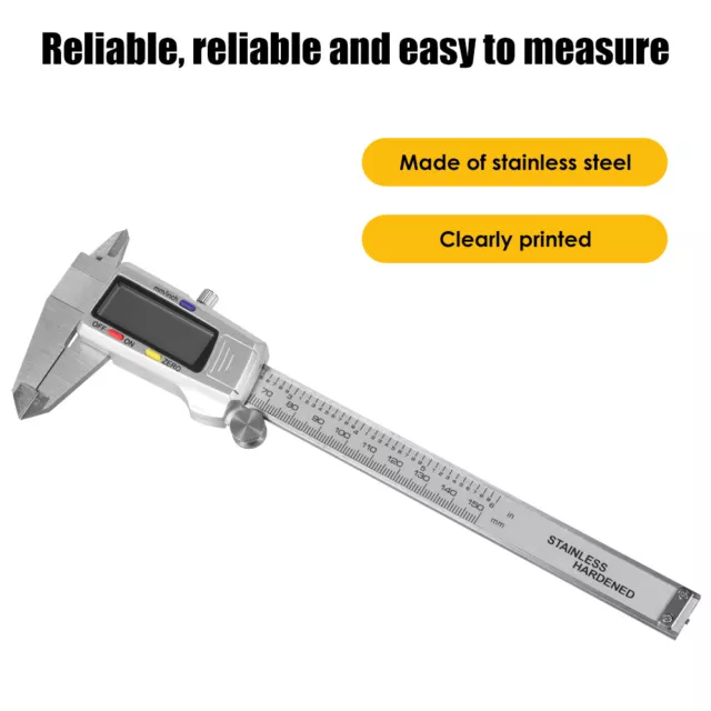 1X Stainless Steel 150mm Digital Caliper Vernier LCD Gauge Micrometer Measuring