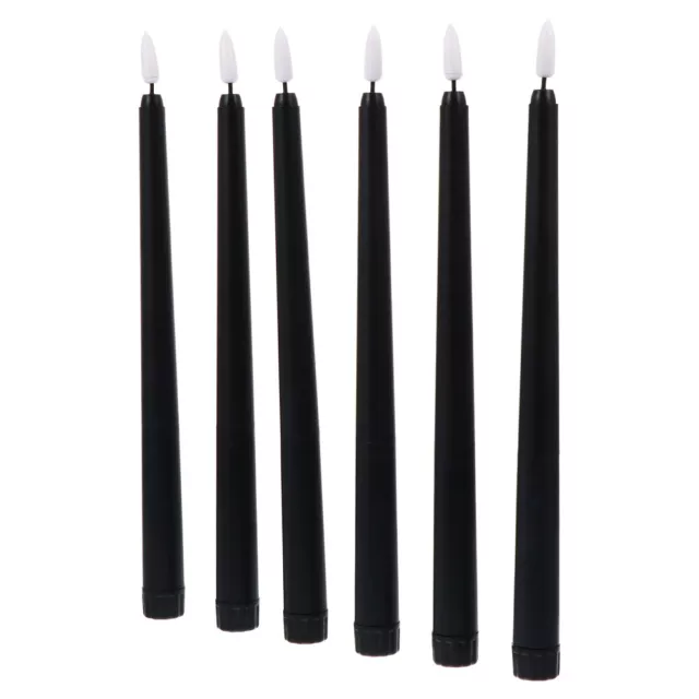 6 Pcs Lange Stabkerzenlichter Plastik Schwarze Kerzenhalter