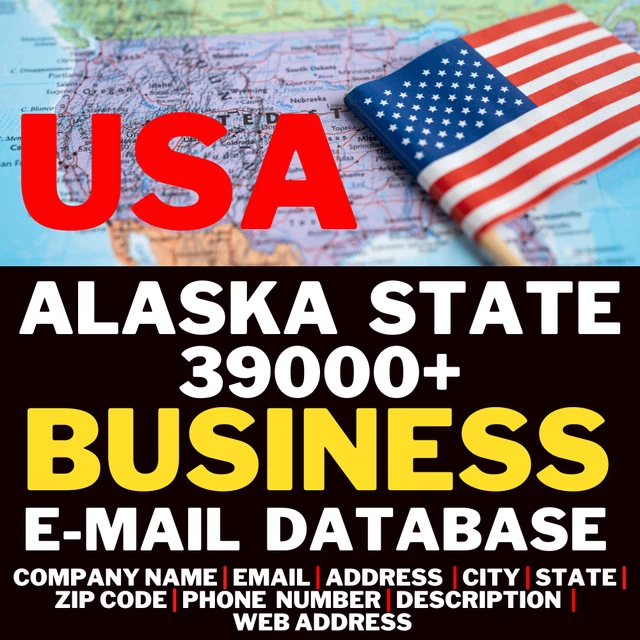 USA Alaska State Business Email Database, 39000+ USA AK Email lists