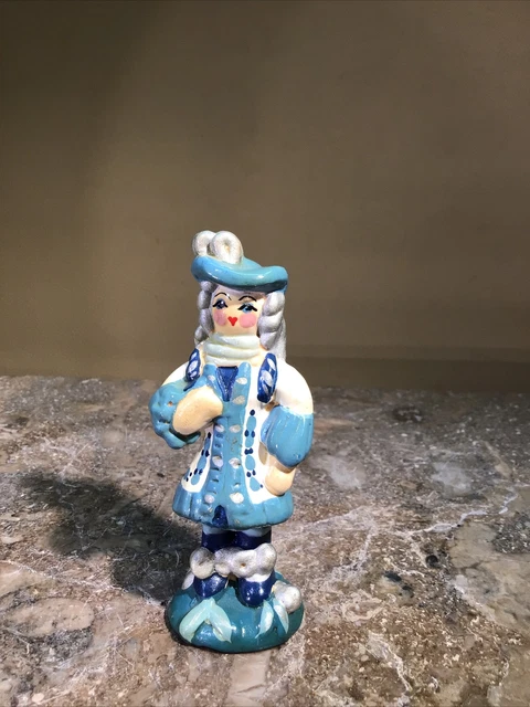 Vintage Ukrainian Ceramic clay pottery ￼man majolica figurine 4” tall