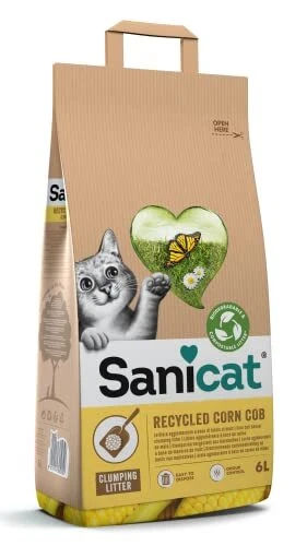 SANICAT Corn COB Lettiera per Gatti Agglomerante e Vegetale - 6L