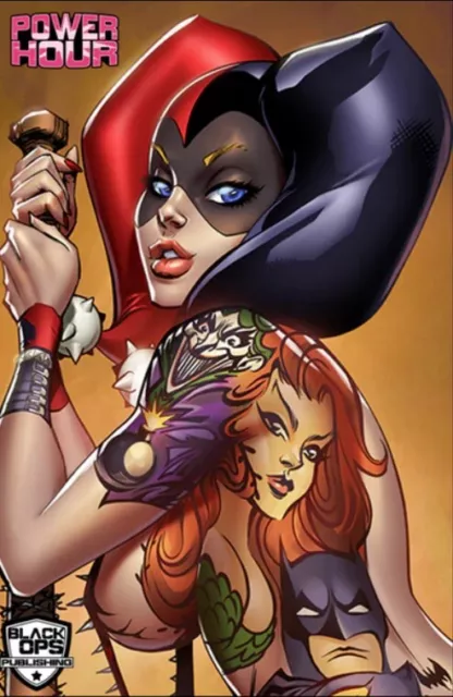 Power Hour #1 Ale Garza Harley Quinn Up Close Trade Variant Cover Black Ops
