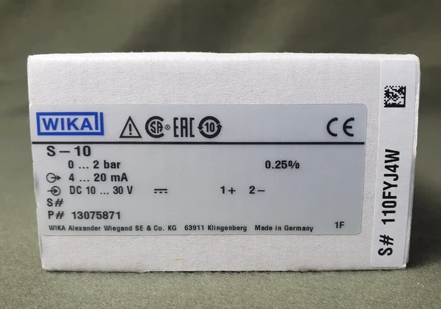 Pressure transmitter WIKA S-10 0-2 bar /#G P00W 2346