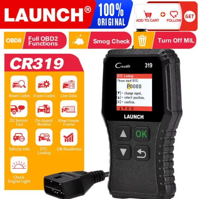 LAUNCH Car Engine Diagnostic Scanner OBD2 CAN EOBD Fault Code Reader Reset Tool