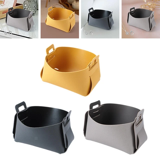 Desktop Storage Basket Pantry Organization Leather Storage Box for Desk