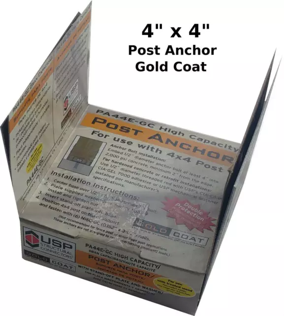 Post Anchor 4" x 4" 2-Sided Gold Coat USP STRUCTURAL CONNECTORS PA44E-GC P/1