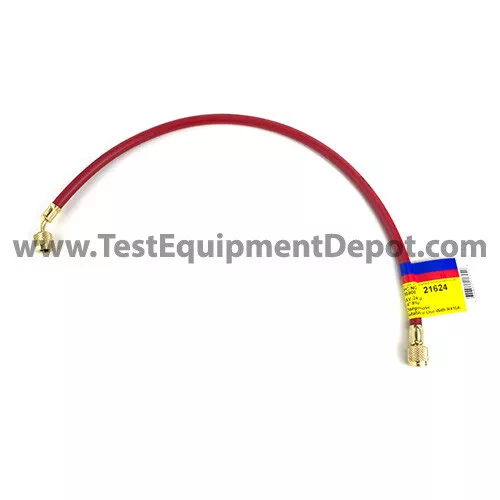 Yellow Jacket 21624 24" Red Charge Hose, Plus II 1/4"