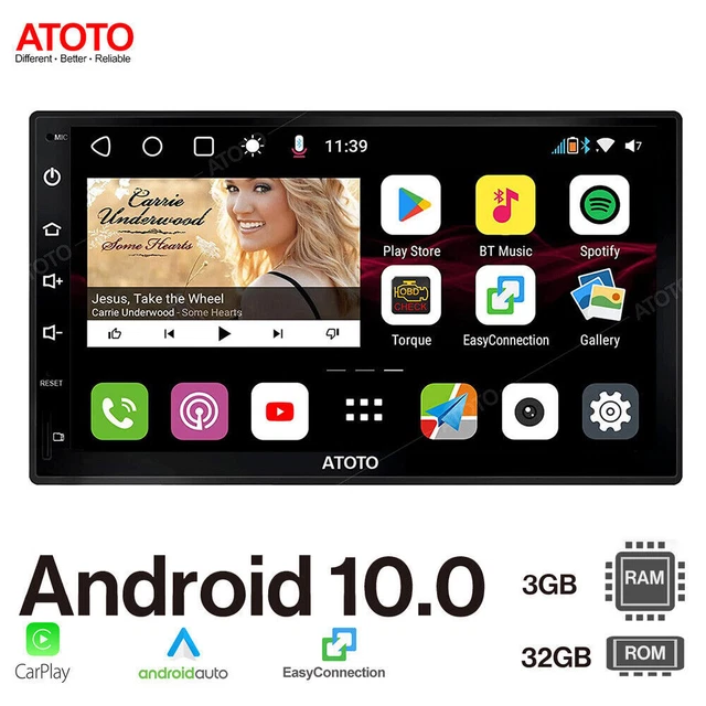 Autoradio Gearelec Portable 7 Pouces Sans Fil CarPlay Et Android Auto Lecteur MP5 Avec Telecommande Au Volant