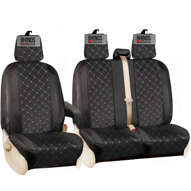 Lux-Ride Tailored Fabric Seat Covers For Ford Transit Custom 2019-2023 – Graphite
