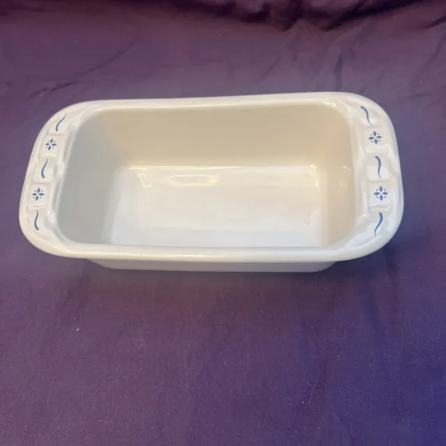 Longaberger Pottery Woven Traditions Blue  Small Loaf Pan Dish