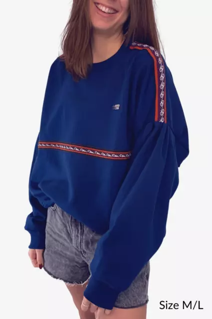 Ladies blue sweatshirt women's oversized Handmade Stories Fair Trade ethnic Peru