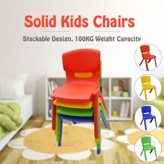 Brand New Kids Toddler Plastic Chair Yellow Blue Red Green Up to 100KG