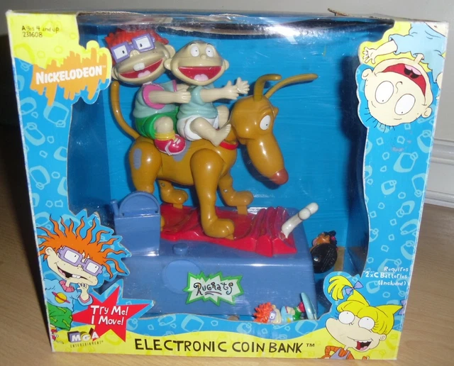 Chuck E Rug Rats RUGRATS ELECTRONIC COIN Bank Tommy Chuckie Spike Vintage Action ...