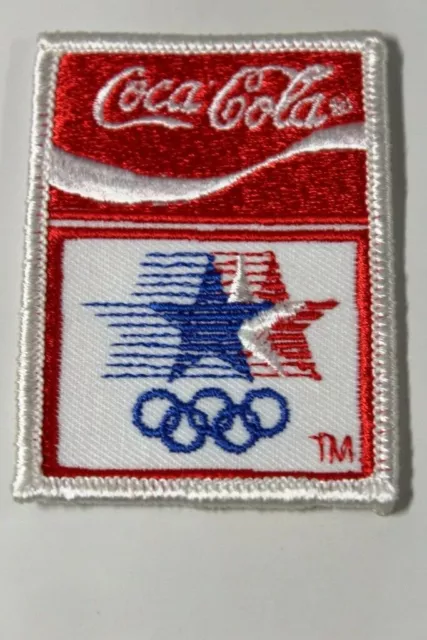 Original Coca-Cola Aufnäher Emblem Olympische Sommer Spiele 1984 Los Angeles