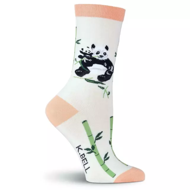 K.Bell Women's New 1 Pair Pandas Crew Socks fits shoe Size 4-10 Free Shipping