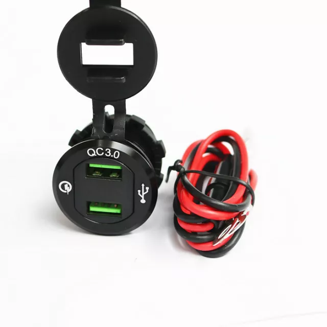 Kaufe PD 3.0 Typ C USB-Schnellladegerät Din zu USB und 18 W QC 3.0-Steckdose  mit Voltmeter für 12 V–24 V Ducati BMW Motorrad