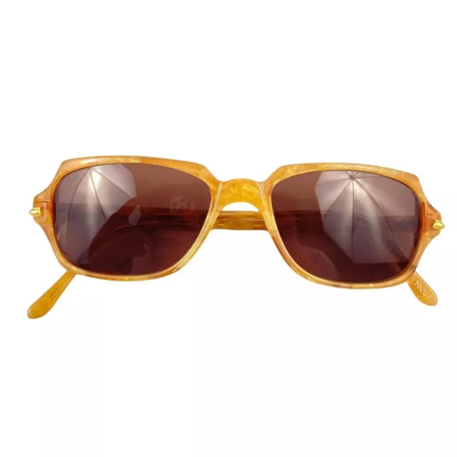 Arroganza chunky sunglasses dark yellow/light orange Italy vtg nos 90s 3