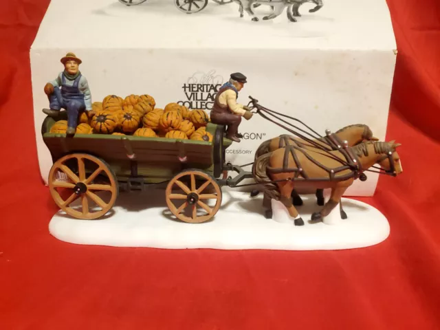 DEPT 56 NEW ENGLAND VILLAGE HALLOWEEN  "HARVEST PUMPKIN WAGON" #56591 In  Box