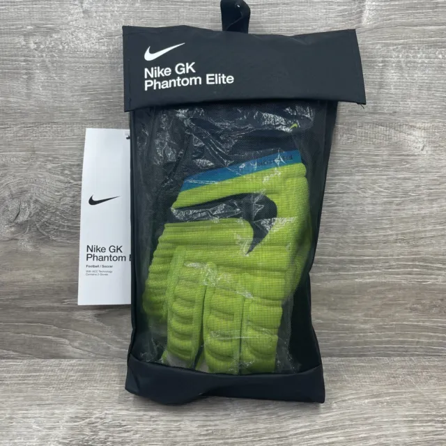 Nike Phantom Elite ACC Goalie Gloves Size 7 Volt White Blue CN6724-702 $130 New