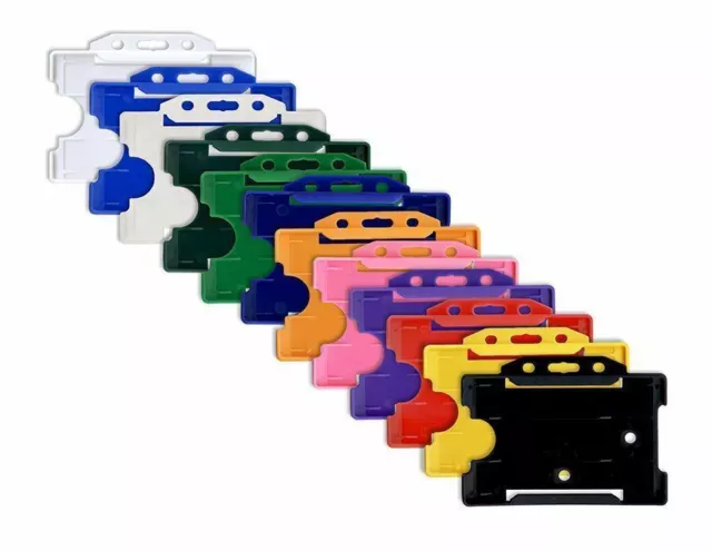 Plastic Rigid ID Card Badge Pass Holder -  12 Colours Available - Free P&P