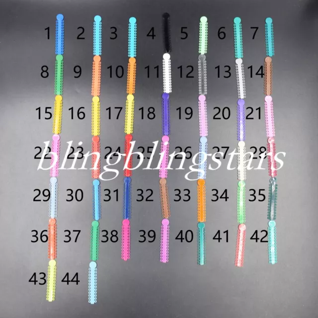 1008 Pcs Dental Orthodontic Ligature Ties Elastic Rubber Bands 45 Colors