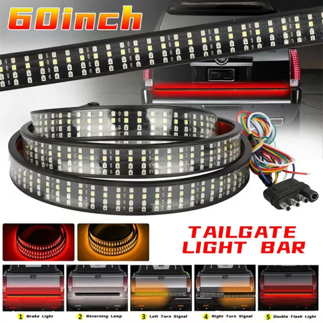 60" Inch Truck Tailgate LED Light Bar Brake Reverse Turn Signal Stop Tail Strip