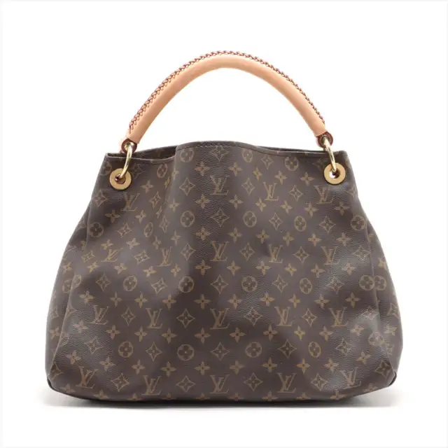 Louis Vuitton Monogram Artsy MM Leather Shoulder Bag Brown