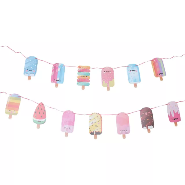 Birthday Decorations Ice Cream Banner Themed Party Supplies Summer