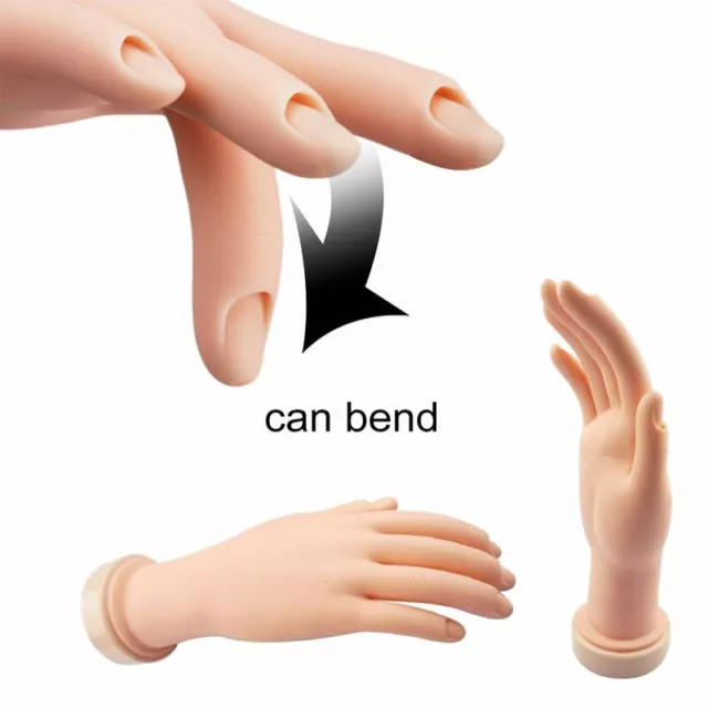 Mannequin Model Hand Art Nail Practice Display Flexible Soft  Plastic Flectional 2