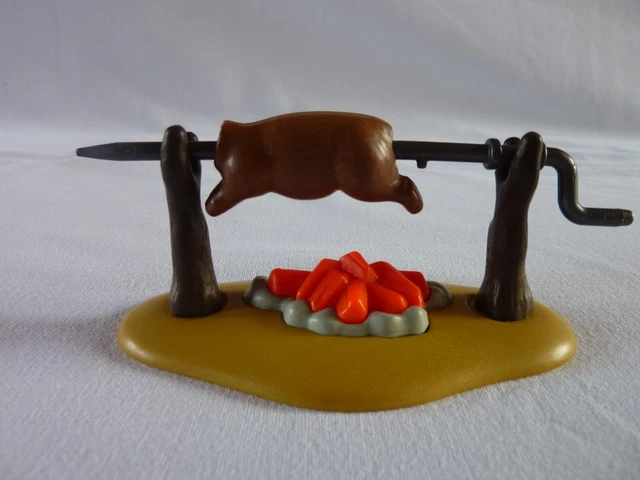 PLAYMOBIL TOURNE BROCHE Feu Sanglier Chevalier Pirates Viking EUR 18,00