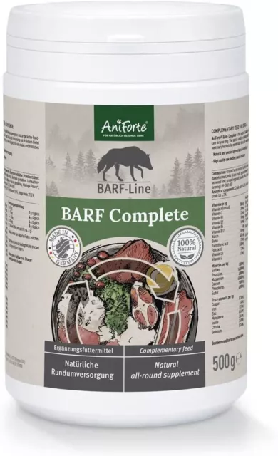 AniForte Barf Complete 500g per cani, 100% naturale fornitura completa - naturale