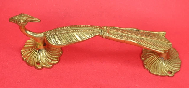 Peacock Shape Vintage Antique Style Handmade Brass Door Pull Handle Home Décor