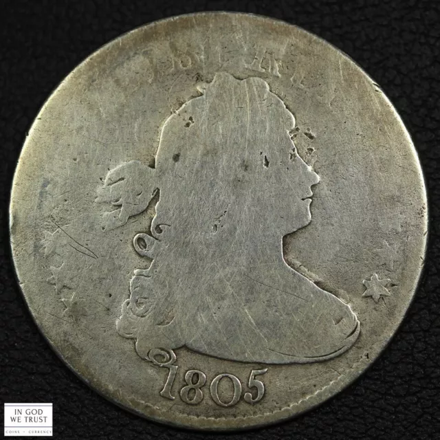 1805 Draped Bust Silver Quarter 25C - Cleaned