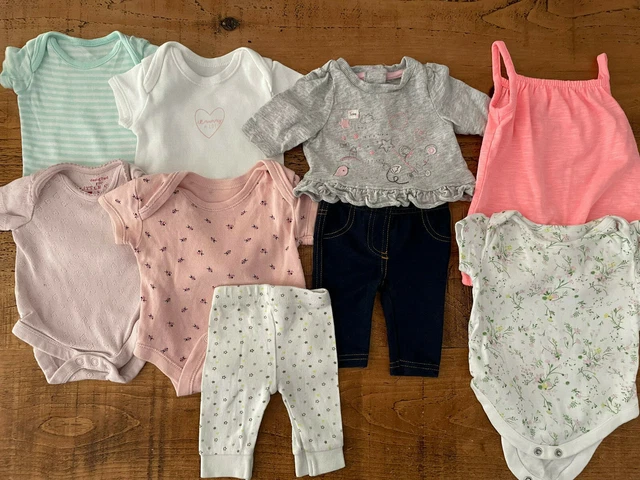 Pacchetto body per bambina 1 mese top fondo F&F Matalan mini club cura della madre