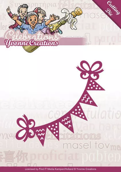 Stanzschablone - Partygirlande  -  Yvonne Creations - Celebrations  (YCD10049)