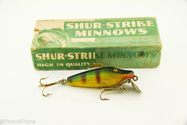 VINTAGE SHUR STRIKE River Runt Antique Fishing Lure With Box LC8