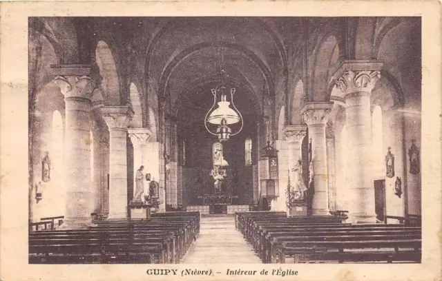 Cpa 58 Guipy Interieur De L'eglise